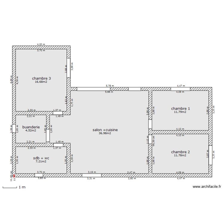 Plan – maison de 90m2 – Par docfilou ️ | ArchiFacile