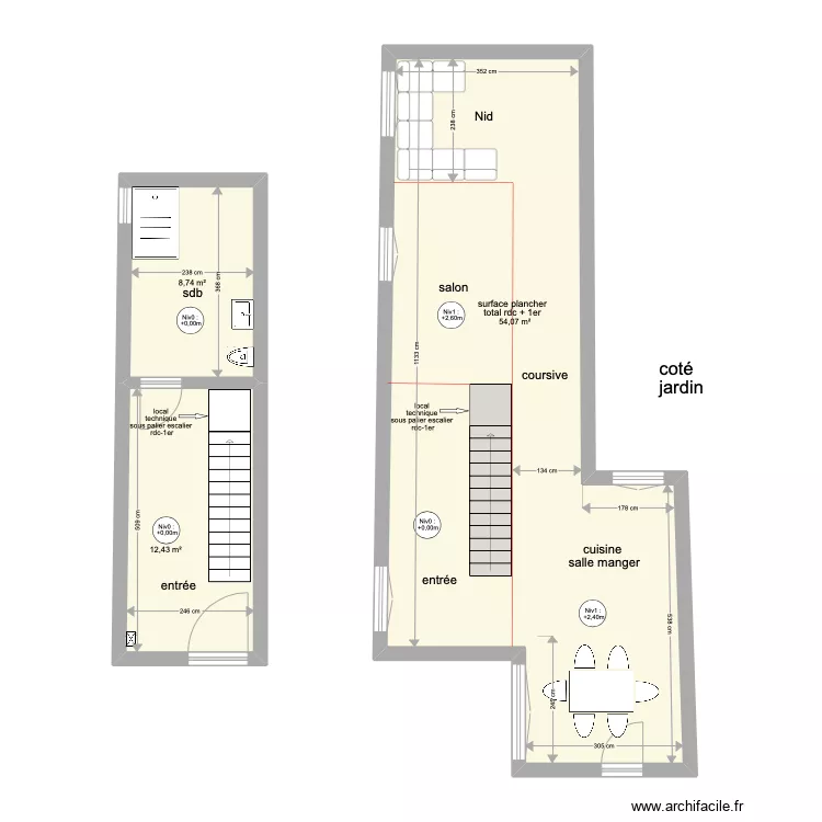 1er etage LAUTENBACH. Plan de 