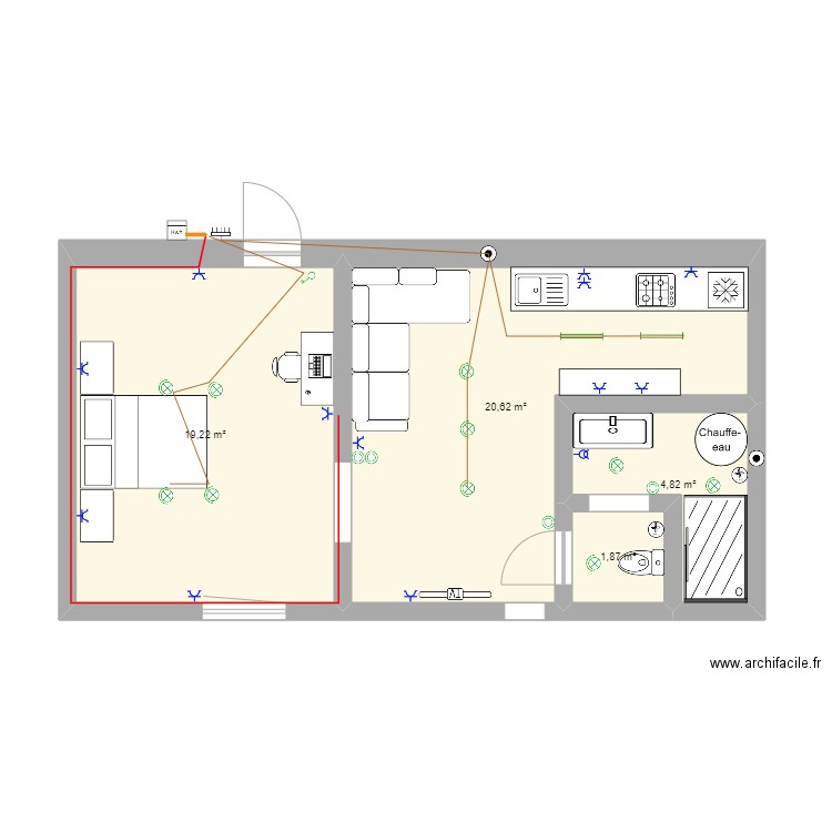 Ludovic. Plan de 4 pièces et 47 m2