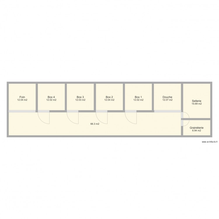 Boxes. Plan de 0 pièce et 0 m2