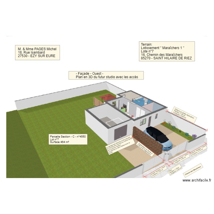 Plan du Studio en 3D . Plan de 0 pièce et 0 m2