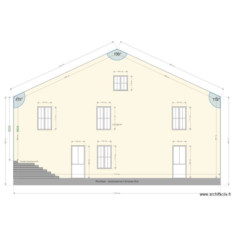 FACADE SUD. Plan de 0 pièce et 0 m2