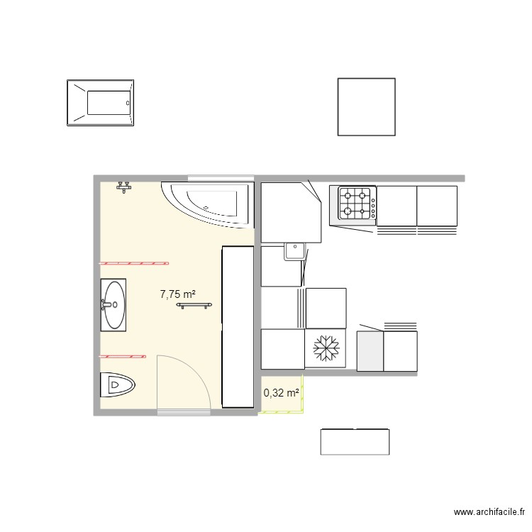 SDB 8 16. Plan de 0 pièce et 0 m2