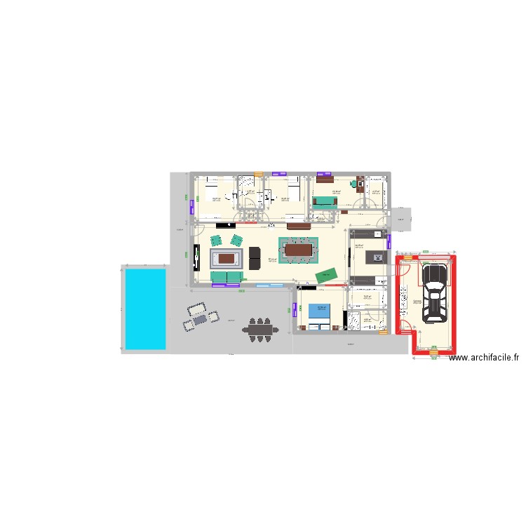 PROJET HOME LUB11 _ 09 04 2022. Plan de 13 pièces et 160 m2