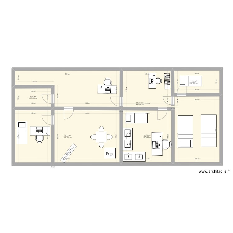 pharmacie bietrie. Plan de 5 pièces et 125 m2