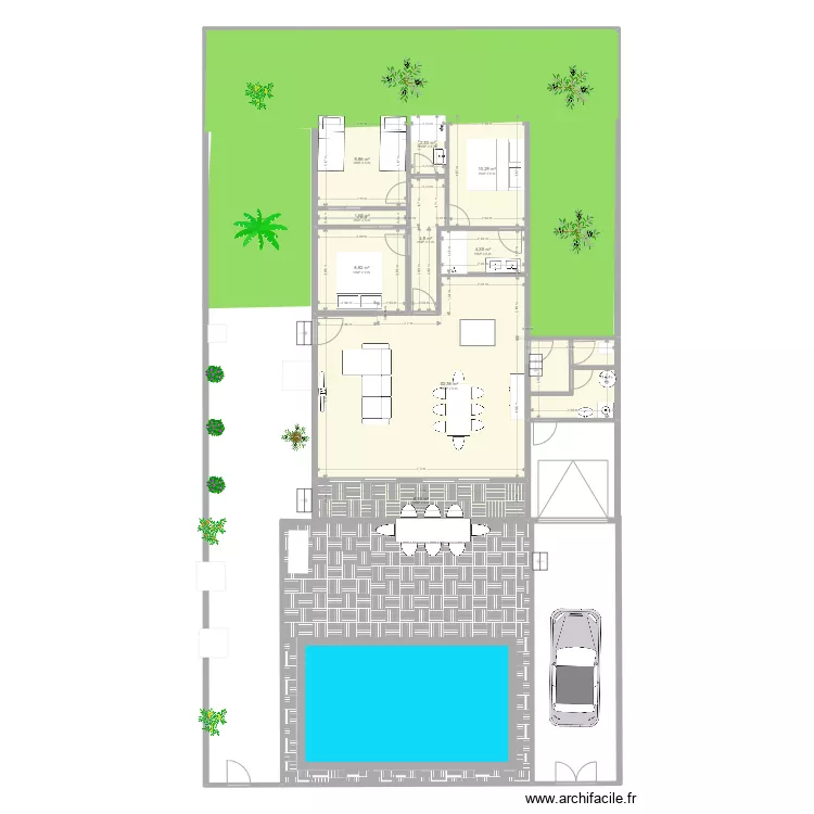 Espagne Mas nou P3 avec terrasse et meubles. Plan de Espagne Mas nou P3 avec terrasse et meubles. Plan de