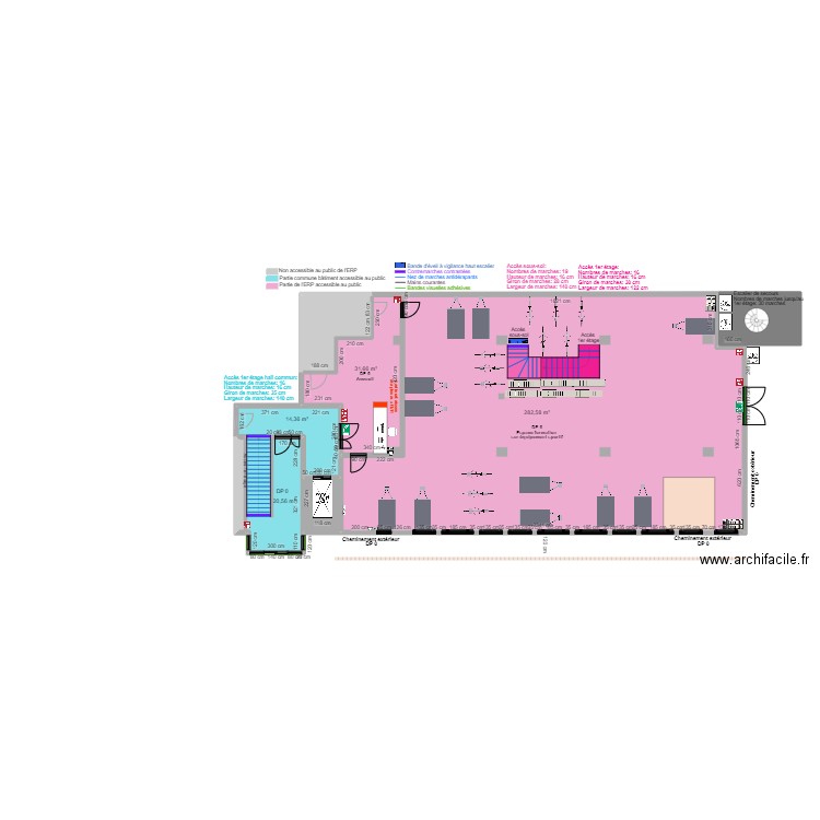 KINESPORT RDC APRES TRAVAUX. Plan de 8 pièces et 385 m2