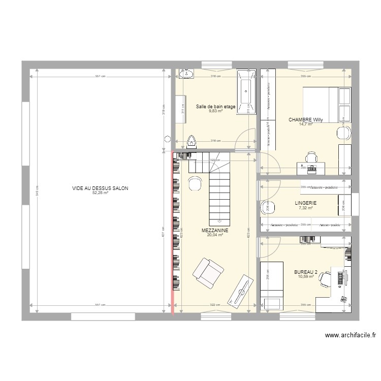 Maison William Etage aménagée. Plan de 0 pièce et 0 m2