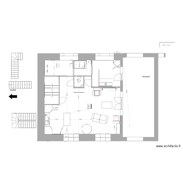 maison guilhem bonne taille. Plan de 4 pièces et 64 m2