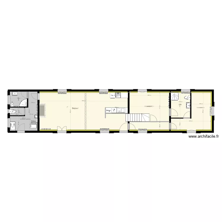 REZ DE CHAUSSEE Etat projet&eacute;. Plan de 