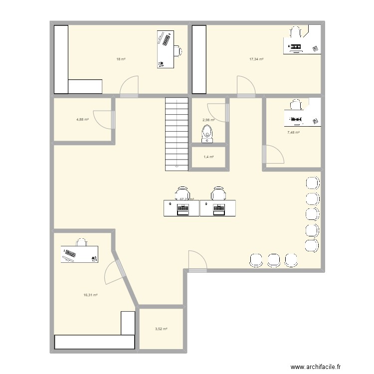 CERGY . Plan de 9 pièces et 139 m2