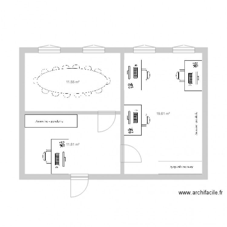 bureau. Plan de 0 pièce et 0 m2