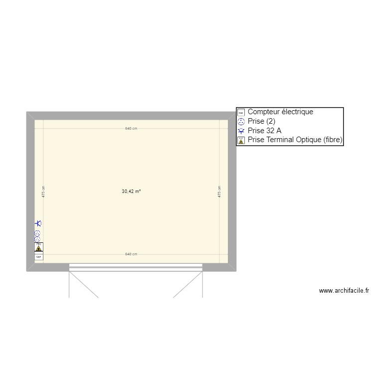 Garage. Plan de 1 pièce et 30 m2