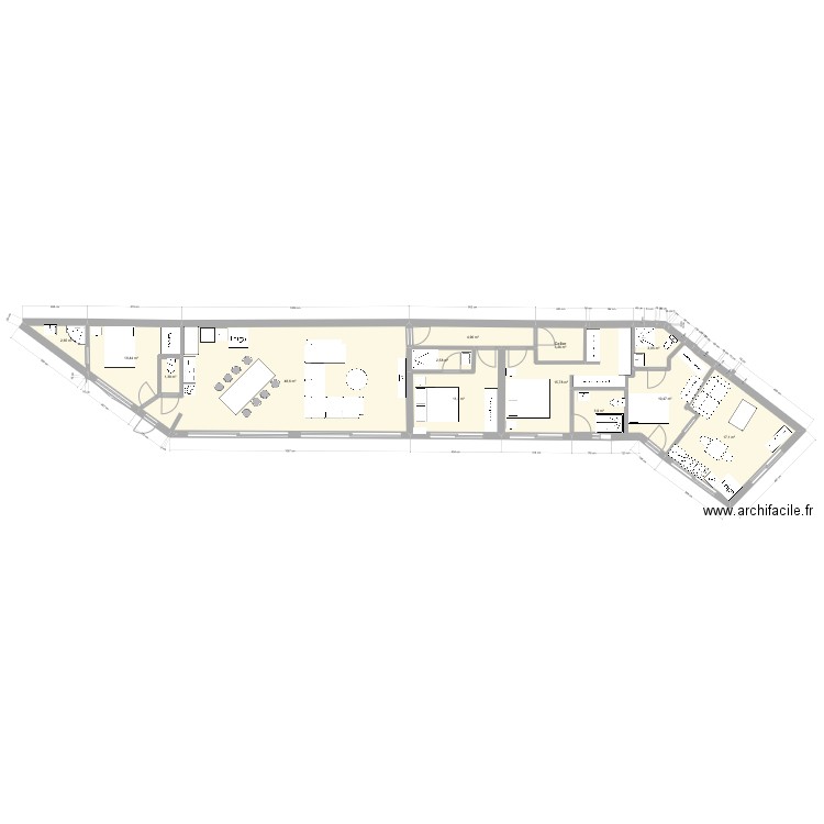 Plan vincent sans couloir . Plan de 0 pièce et 0 m2