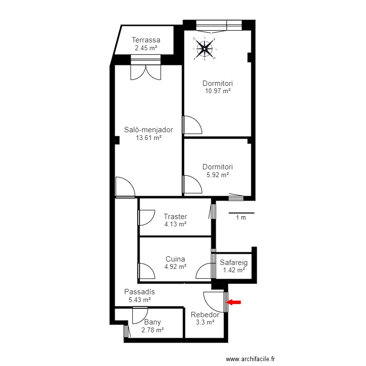 ED. NURIA. 1-3. SANT JULIÀ DE LÒRIA. Plan de 10 pièces et 55 m2