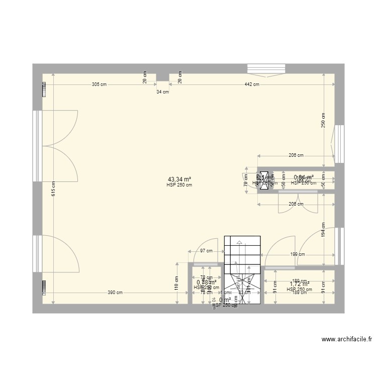 mallemort. Plan de 6 pièces et 47 m2