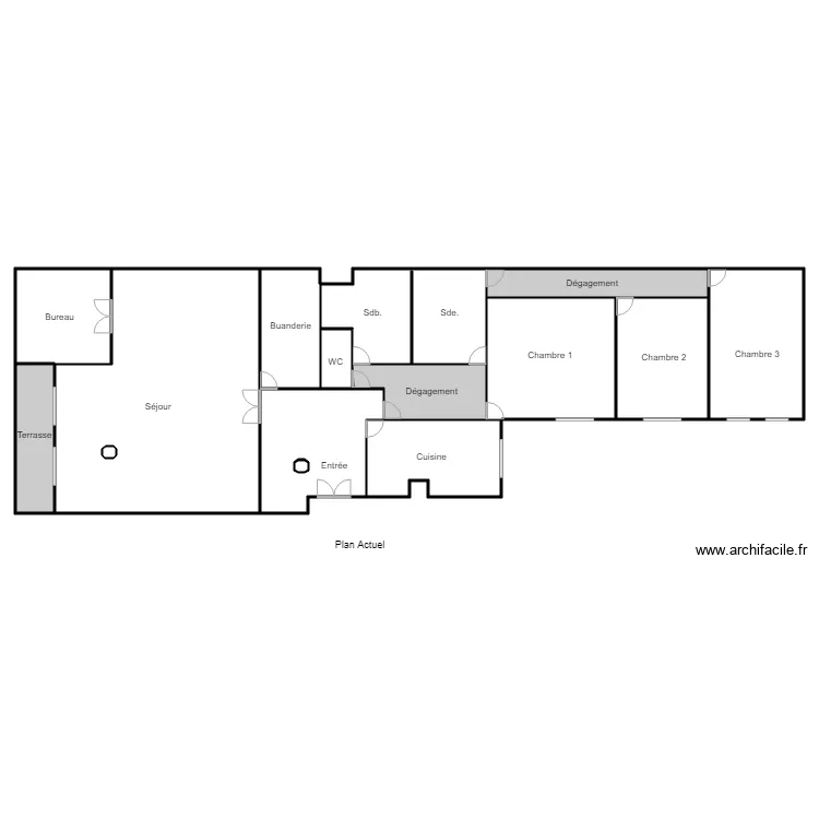 plan La Bouchi La Montagne avec mur porteur fini . Plan de 