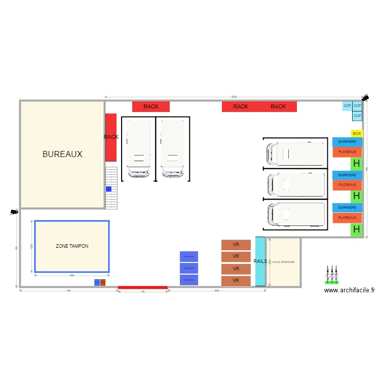 Depot. Plan de 3 pièces et 144 m2