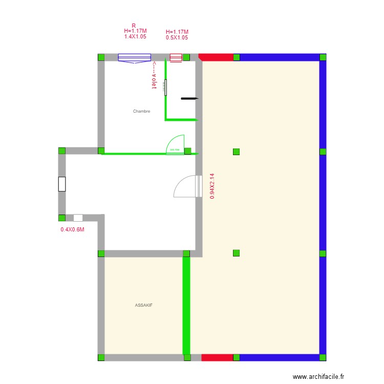 plan principal volet. Plan de 0 pièce et 0 m2