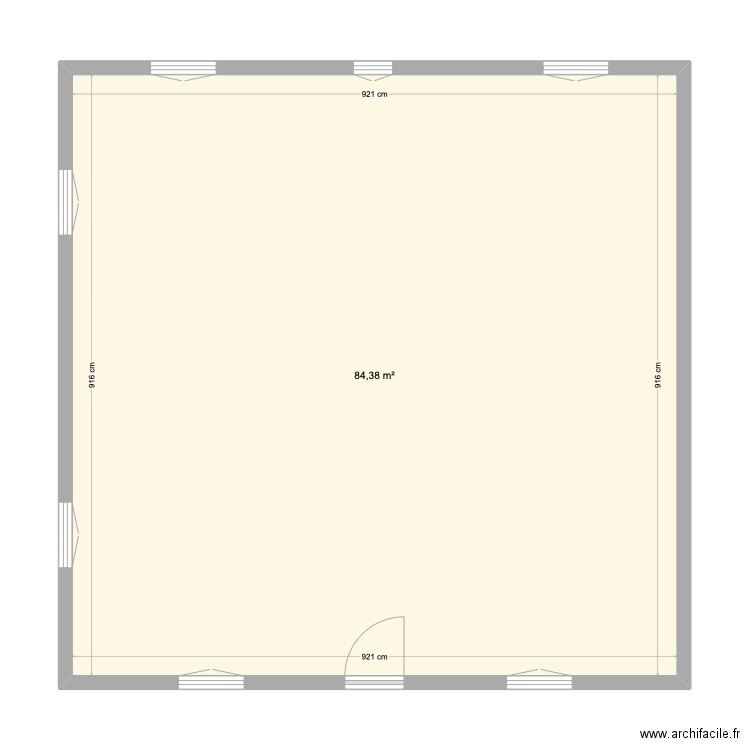 Olivet 1er blanc. Plan de 1 pièce et 84 m2