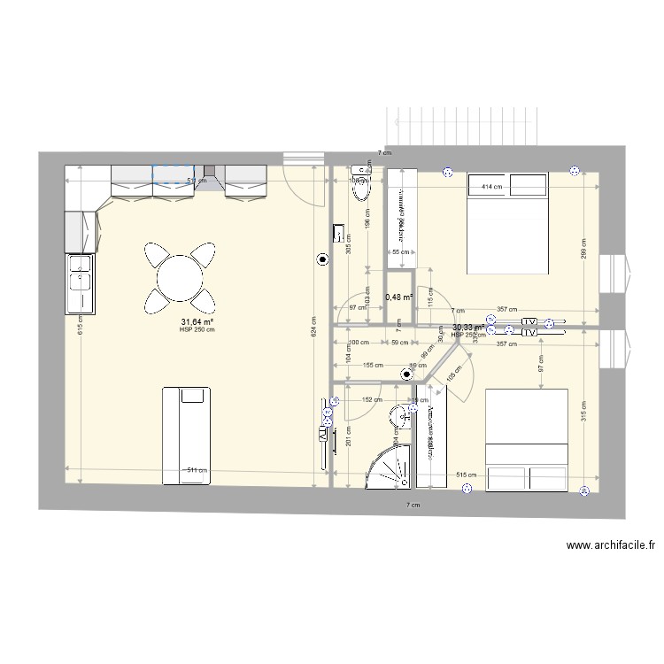 Modèle 1. Plan de 0 pièce et 0 m2