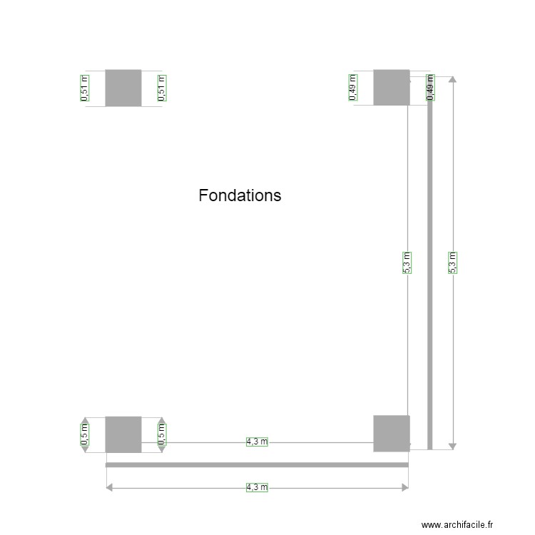 Fondations garage. Plan de 0 pièce et 0 m2