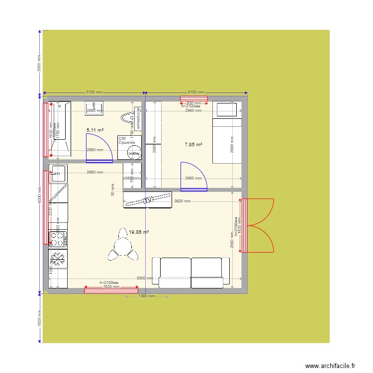 Yuliya. Plan de 0 pièce et 0 m2