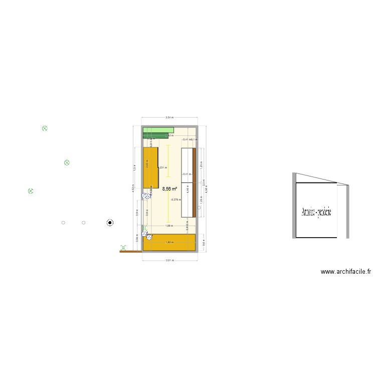 Plan Abris Ext. Plan de 1 pièce et 9 m2