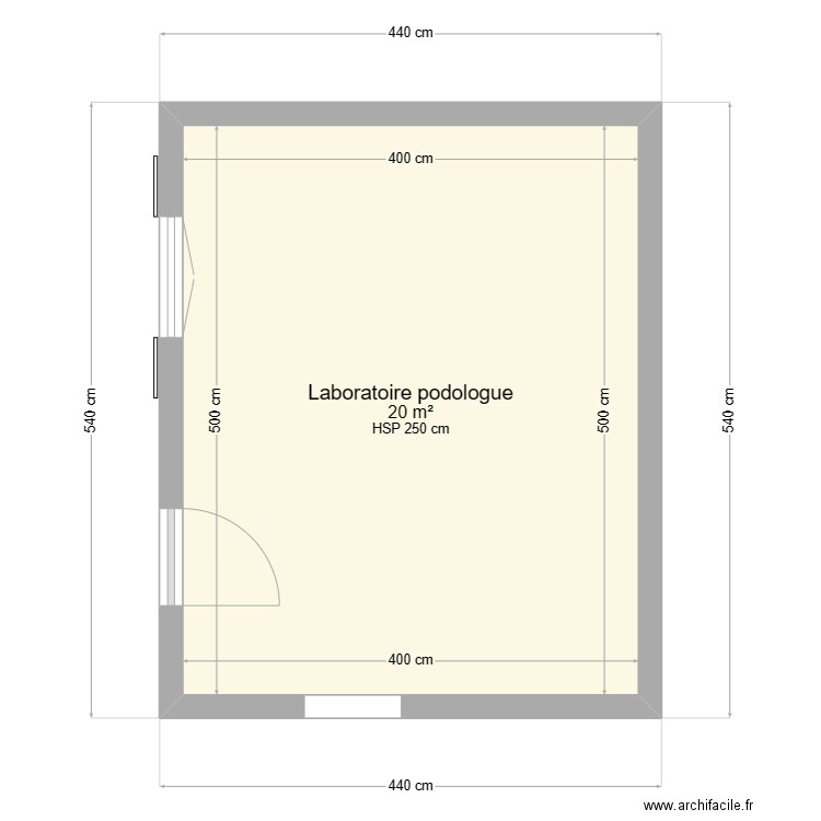 Dépendance après travaux. Plan de 1 pièce et 20 m2