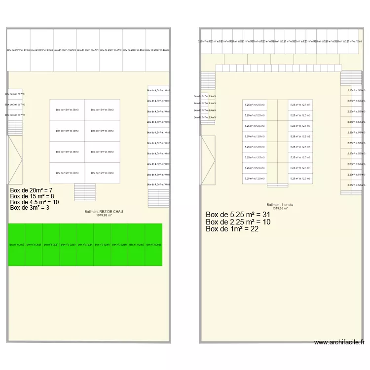 Batiment REZ DE CHAU et 1 er ETAGE. Plan de Batiment REZ DE CHAU et 1 er ETAGE. Plan de