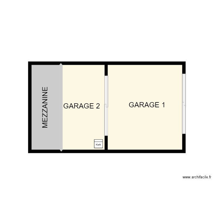 FADET GARAGE. Plan de 3 pièces et 14 m2