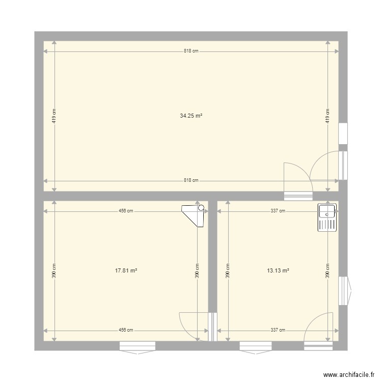 origine. Plan de 0 pièce et 0 m2