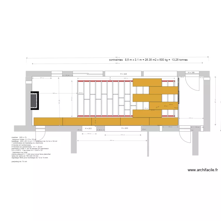 salle seminaire calpinage plancher bois . Plan de 