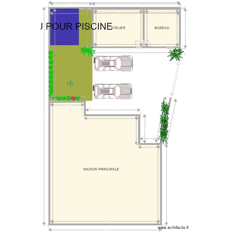 MAISON RINNER  TROU PISCINE. Plan de 3 pièces et 244 m2