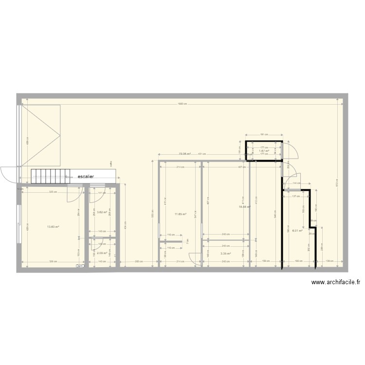 plans côtés JJS cloisons noir sup. Plan de 0 pièce et 0 m2