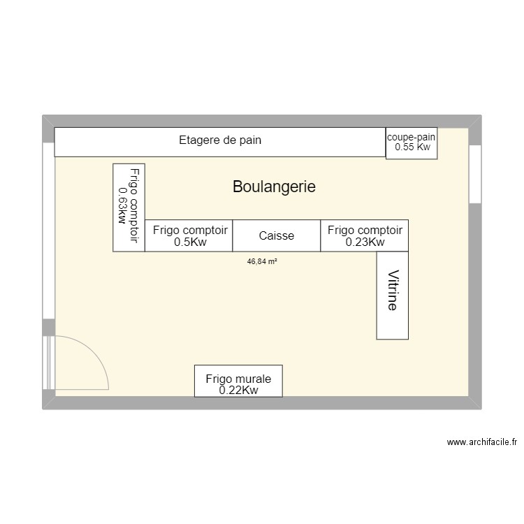 Chauuse Nestale blgerie Mdelice. Plan de 1 pièce et 47 m2