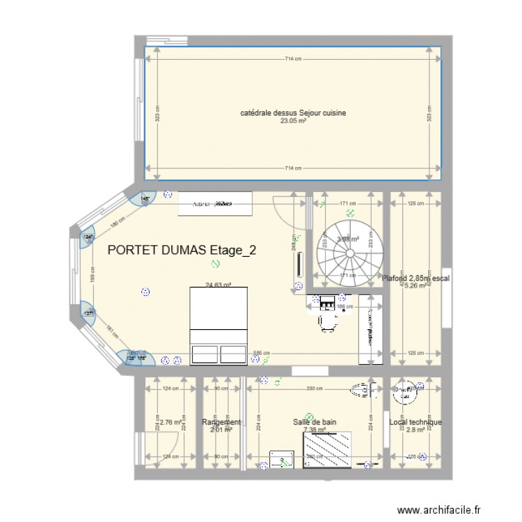 Portet DUMAS Etage2 V2. Plan de 0 pièce et 0 m2