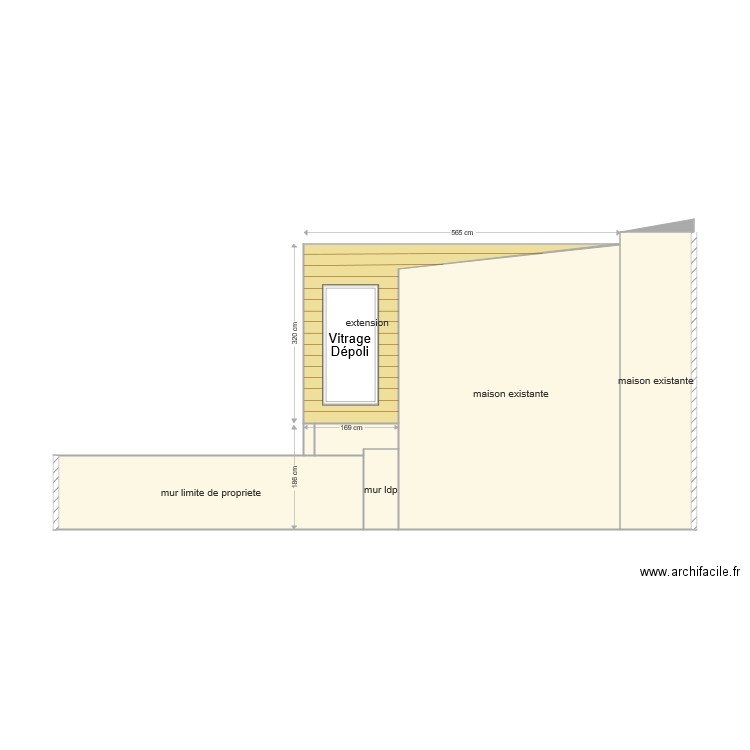 façade extension ouest . Plan de 0 pièce et 0 m2