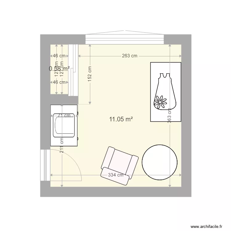 Chambre b&eacute;b&eacute;. Plan de 