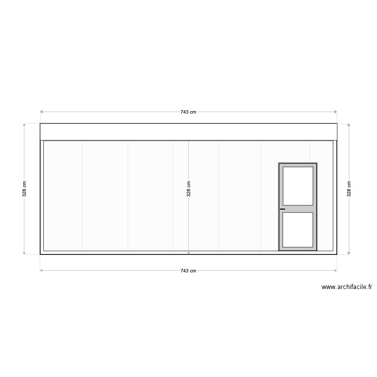 facade est. Plan de 0 pièce et 0 m2