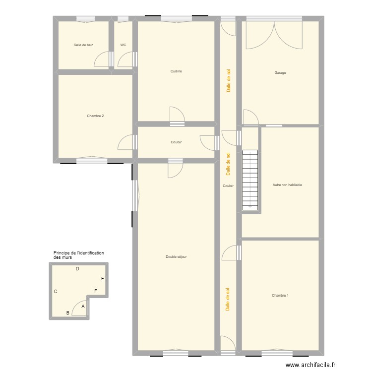 Croquis CLAUDEL Rch. Plan de 13 pièces et 194 m2