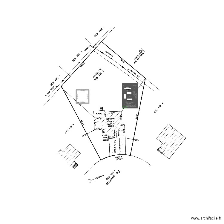 cabanon V2. Plan de 3 pièces et 59 m2