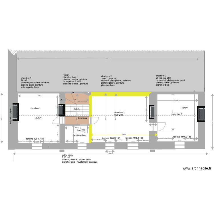 ETAGE MAISON PRINCIPALE. Plan de 0 pièce et 0 m2