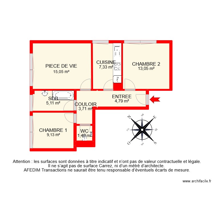 BI 9860 . Plan de 10 pièces et 62 m2