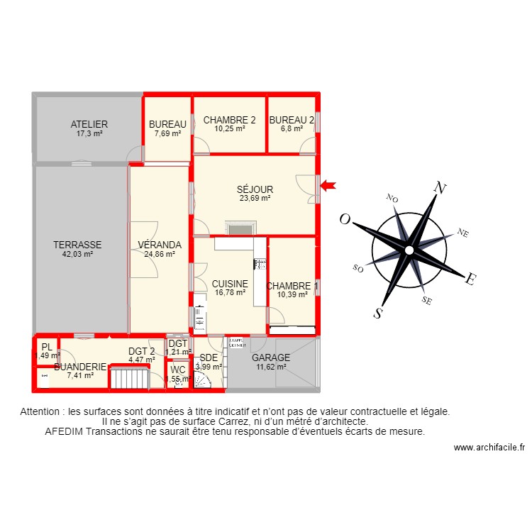 BI 16153 - . Plan de 24 pièces et 207 m2