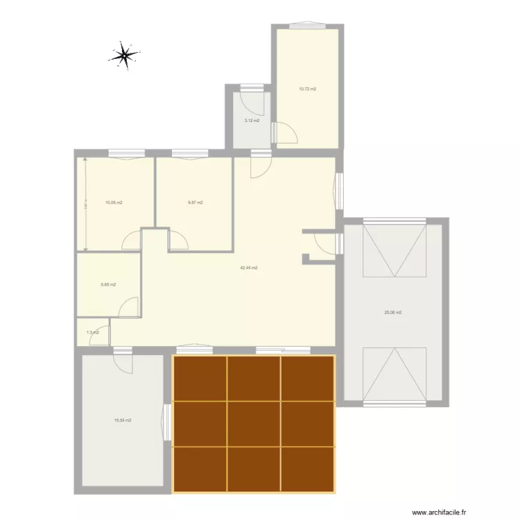 extension avec sas. Plan de 
