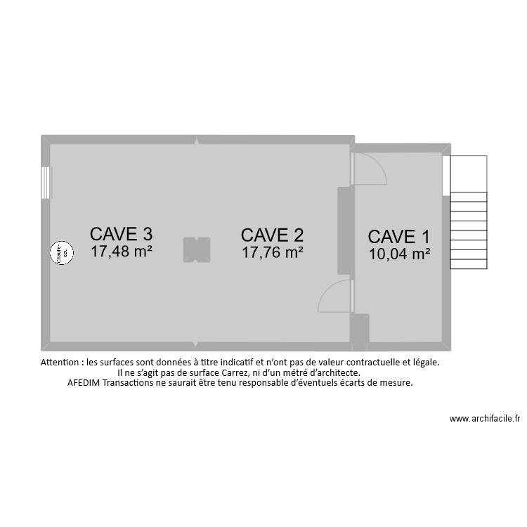 BI8221 SOUS SOL. Plan de 6 pièces et 46 m2