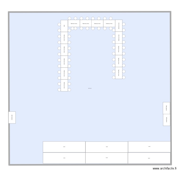 plan de table. Plan de 1 pièce et 1357 m2