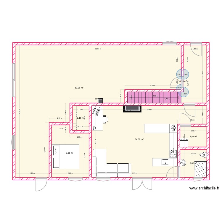 Plan Mic Samoens. Plan de 7 pièces et 124 m2