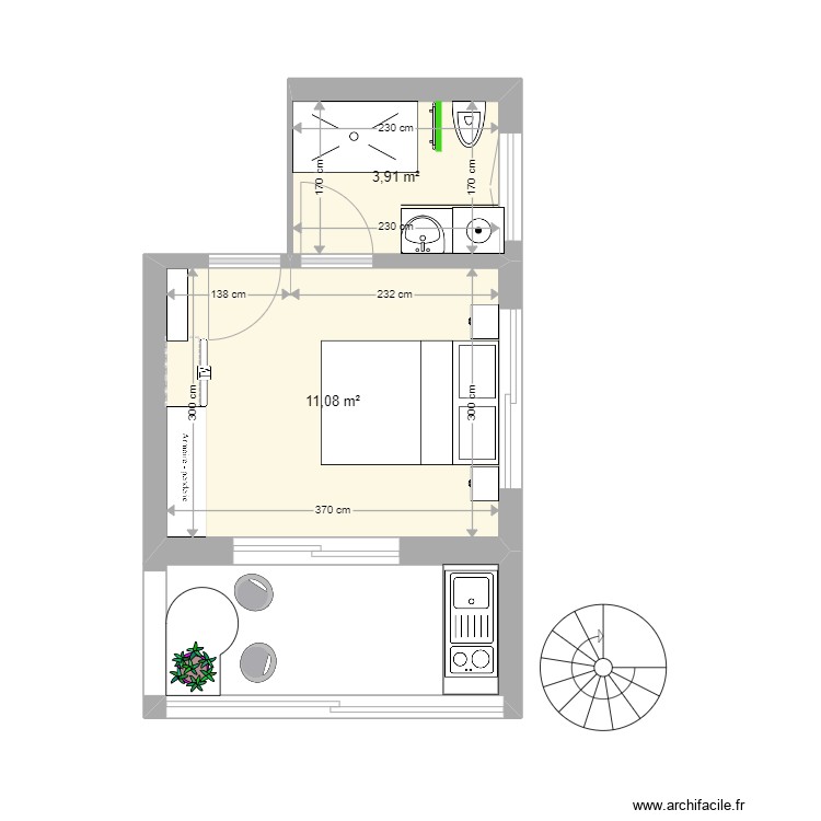 15m2 Visualisation Plan De Chambre 15M2 Exemple | Logiciel Plan De Chambre Gratuit – KVBXC